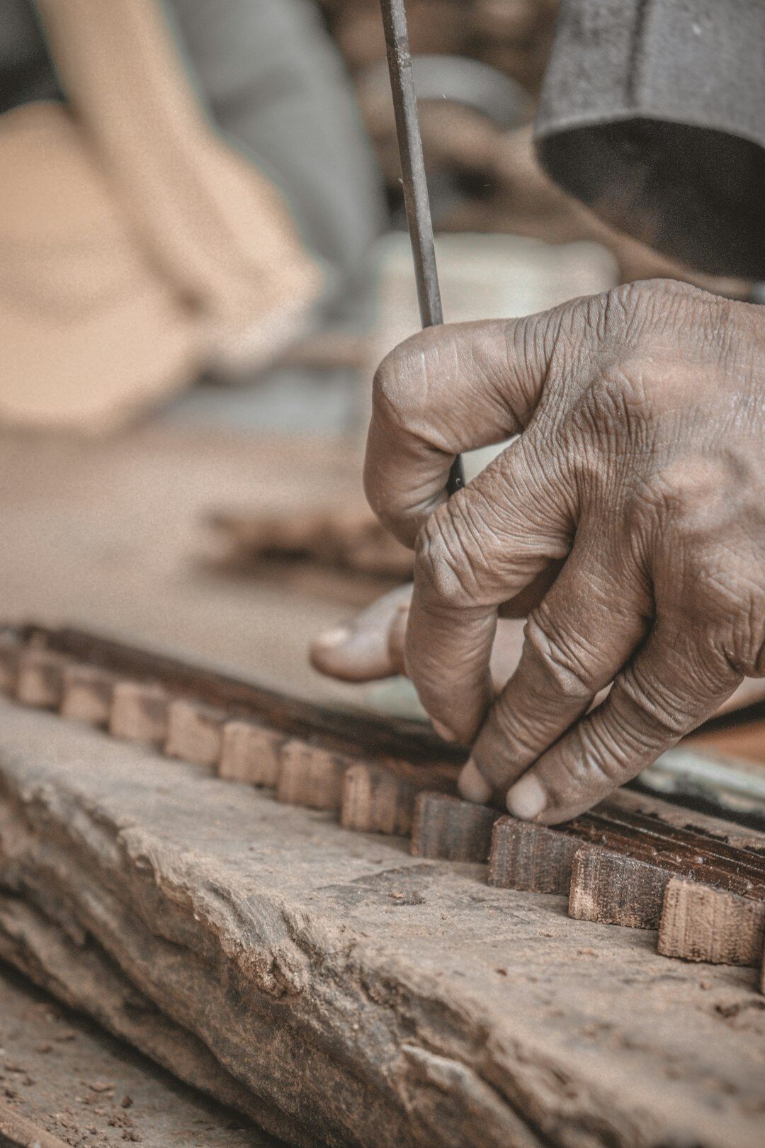artisan working with hands